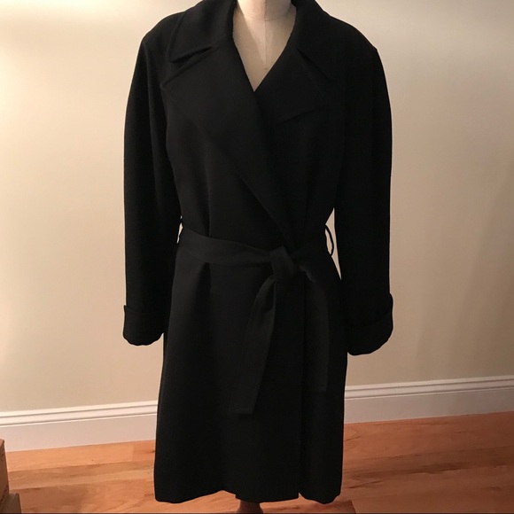 ralph lauren black wrap coat